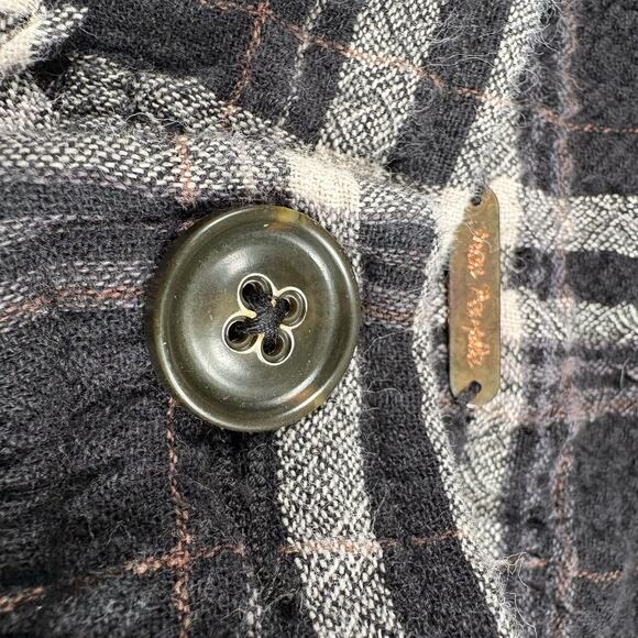 Free People Womens Size 8 Linen Look Cotton Mid Rise Straight Trouser Pant Plaid - Picture 8 of 16